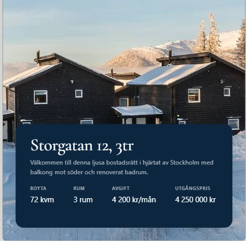Ett färdigt objektkort